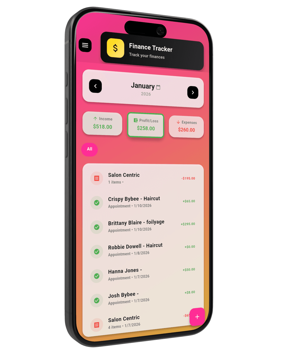 Finance tracker preview