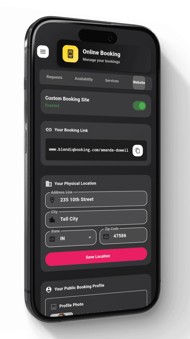 Online Booking app screen